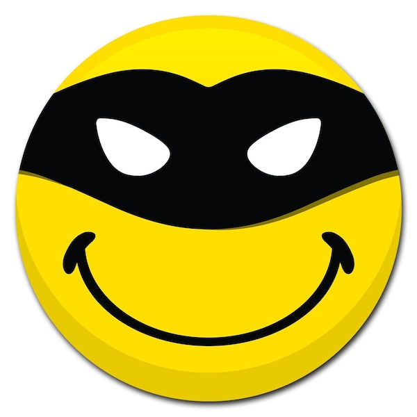 Emoji Masked Circle Vinyl Laminated Decal